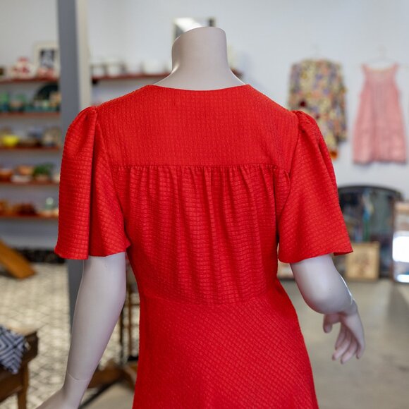 Fame and Partners Red Textured Maxi Dress – Size 6 – 1930s-Inspired Glam… - Picture 10 of 17